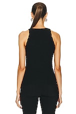 Dion Lee Bichrome Tank Top in Black, view 3, click to view large image.