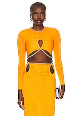 Dion Lee Barball Rope Long Sleeve Top in Citrine, view 1, click to view large image.