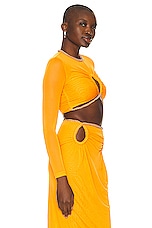 Dion Lee Barball Rope Long Sleeve Top in Citrine, view 2, click to view large image.