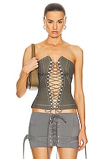 Dion Lee Hiking Laced Corset Top in Mercury, view 1, click to view large image.