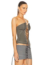 Dion Lee Hiking Laced Corset Top in Mercury, view 2, click to view large image.