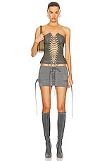 Dion Lee Hiking Laced Corset Top in Mercury, view 4, click to view large image.