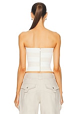 Dion Lee Interlocking Weave Bustier Top in Ivory & Ecru, view 3, click to view large image.