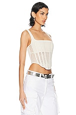 Dion Lee Crochet Suspend Corset Top in Ecru, view 2, click to view large image.