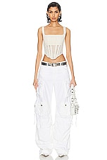 Dion Lee Crochet Suspend Corset Top in Ecru, view 4, click to view large image.