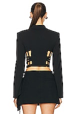 Dion Lee Cage Corset Blazer Top in Black, view 3, click to view large image.