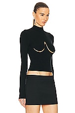 Dion Lee Double Underwire Knit Top in Black, view 2, click to view large image.