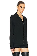Dion Lee Studded Placket Shirt in Black, view 2, click to view large image.
