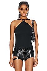 Dion Lee Pierced Stud Tank Top in Black, view 1, click to view large image.