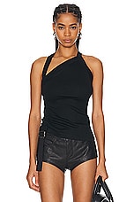 Dion Lee Safety Slider Rib Tank Top in Black, view 1, click to view large image.