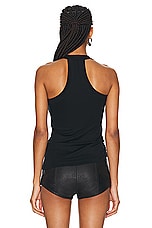 Dion Lee Safety Slider Rib Tank Top in Black, view 3, click to view large image.