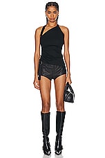 Dion Lee Safety Slider Rib Tank Top in Black, view 4, click to view large image.