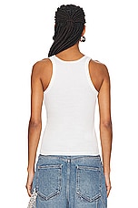 Dion Lee Dle Lace Rib Tank Top in Ivory & Black, view 3, click to view large image.