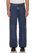 Dickies Loose Fit Double Knee Denim Jean in Stonewashed Vintage Blue, view 4, click to view large image.