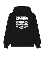 Dickies Chest Hit Logo Hoodie in Black, view 1, click to view large image.