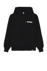 Dickies Chest Hit Logo Hoodie in Black, view 2, click to view large image.
