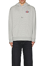 Dickies Chest Hit Logo Hoodie in Heather Gray, view 4, click to view large image.