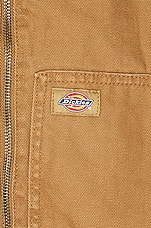 Dickies Hooded Duck Canvas Jacket in Stonewashed Brown Duck, view 3, click to view large image.