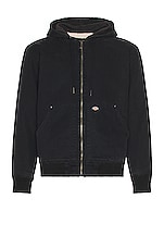 Dickies Duck Hooded Bomber Jacket in Stonewashed Black, view 1, click to view large image.