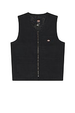 Dickies Duck Carpenter Vest in Stonewashed Black, view 1, click to view large image.
