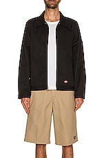 Dickies Unlined Eisenhower Jacket in Black, view 3, click to view large image.
