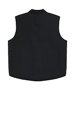 Dickies Duck Fleece Lined Vest in Stonewashed Black, view 2, click to view large image.