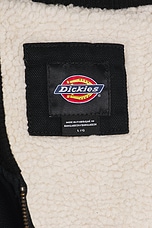 Dickies Duck Fleece Lined Vest in Stonewashed Black, view 3, click to view large image.