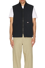 Dickies Duck Fleece Lined Vest in Stonewashed Black, view 4, click to view large image.