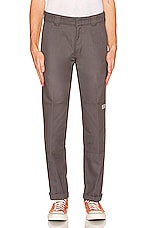 Dickies Flat Front Double Knee Straight Leg Pant in Grey, view 3, click to view large image.