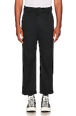 Dickies Flat Front Double Knee Straight Leg in Black, view 3, click to view large image.