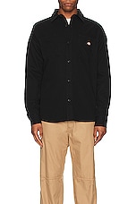 Dickies Duck Canvas Long Sleeve Shirt in Stonewashed Black, view 4, click to view large image.