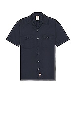Dickies Original Twill Short Sleeve Work Shirt in Dark Navy, view 1, click to view large image.