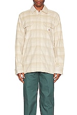 Dickies Duck Canvas Long Sleeve Shirt in Corduroy Check Light Base, view 4, click to view large image.