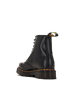 Dr. Martens 1460 Bex Squared Polished Smooth Boot in Black, view 3, click to view large image.