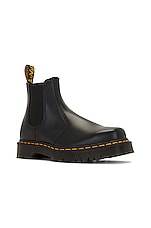 Dr. Martens 2976 Bex Squared Polished Smooth Boot in Black, view 2, click to view large image.