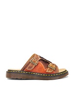 Dr. Martens Dayne Applique Sandal in Conker Brown, Black, & Rust Orange, view 1, click to view large image.