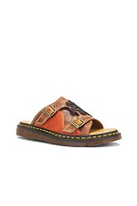 Dr. Martens Dayne Applique Sandal in Conker Brown, Black, & Rust Orange, view 2, click to view large image.
