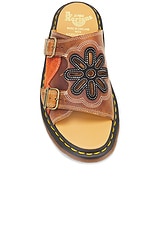Dr. Martens Dayne Applique Sandal in Conker Brown, Black, & Rust Orange, view 4, click to view large image.