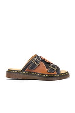 Dr. Martens Dayne Applique Sandal in Black, Conker Brown, & Rust Orange, view 1, click to view large image.
