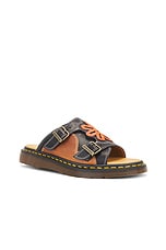 Dr. Martens Dayne Applique Sandal in Black, Conker Brown, & Rust Orange, view 2, click to view large image.