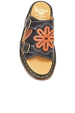 Dr. Martens Dayne Applique Sandal in Black, Conker Brown, & Rust Orange, view 4, click to view large image.