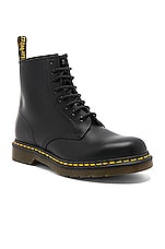 Dr. Martens 1460 8 Eye Leather Boots in Black, view 2, click to view large image.
