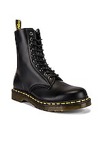 Dr. Martens 1490 Smooth Boots in Black, view 2, click to view large image.