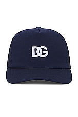 Dolce & Gabbana Trucker Hat in Blu Scurissimo, view 1, click to view large image.