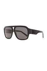 Dolce & Gabbana Square Sunglasses in Black, view 2, click to view large image.