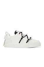 Dolce & Gabbana Sneaker Pelle in Bianco & Nero, view 1, click to view large image.