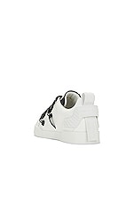 Dolce & Gabbana Sneaker Pelle in Bianco & Nero, view 3, click to view large image.