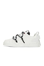 Dolce & Gabbana Sneaker Pelle in Bianco & Nero, view 5, click to view large image.