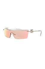 Dolce & Gabbana Rectangular Sunglasses in Silver, view 2, click to view large image.
