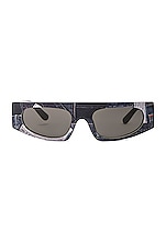 Dolce & Gabbana Rectangular Sunglasses in Denim, view 1, click to view large image.